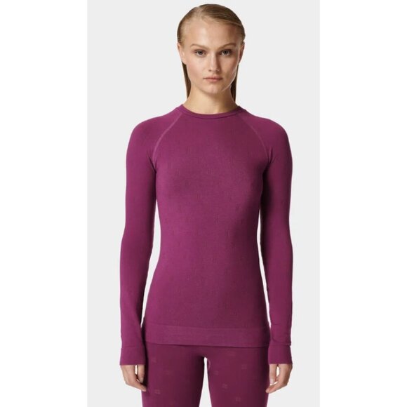 SWEATY BETTY Modal Dot Jacquard Base Layer Top in Amaranth Pink - Size S - Picture 1 of 15